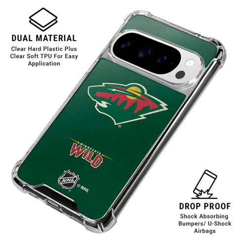 NHL Minnesota Wild Distressed Google Pixel 10 Pro XL Clear Case